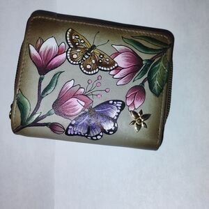 Anuschka RFID Floral Butterfly Accordian Print Wallet